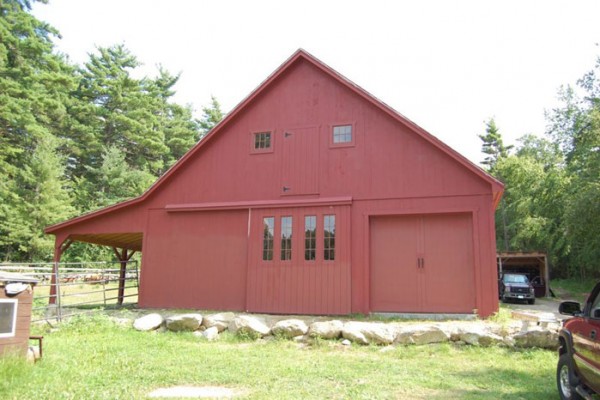 34x36x10 horse barn with shed roof
